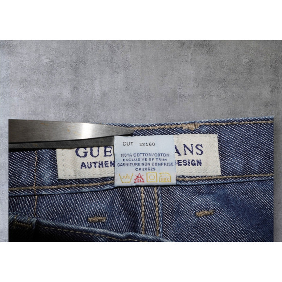 Vintage GUESS Jeans W313 Flare Leg Blue Denim – Size 14 – Made in Canada – Y2K 9 - Picture 4 of 7